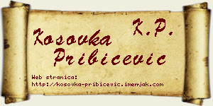 Kosovka Pribićević vizit kartica